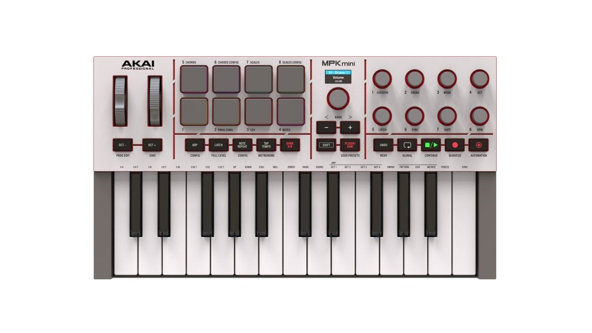 AKAI MPK Mini MK4 - MIDI controller / control keypad, white
