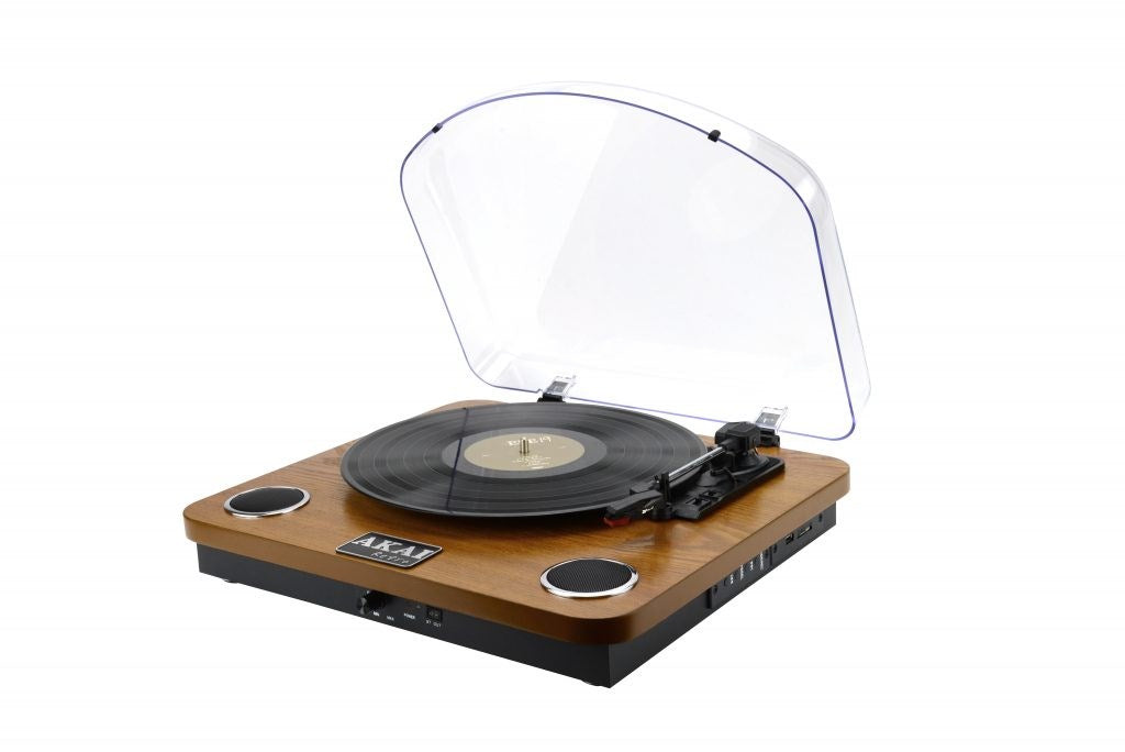 Akai ATT-11BT Belt-drive turntable, brown