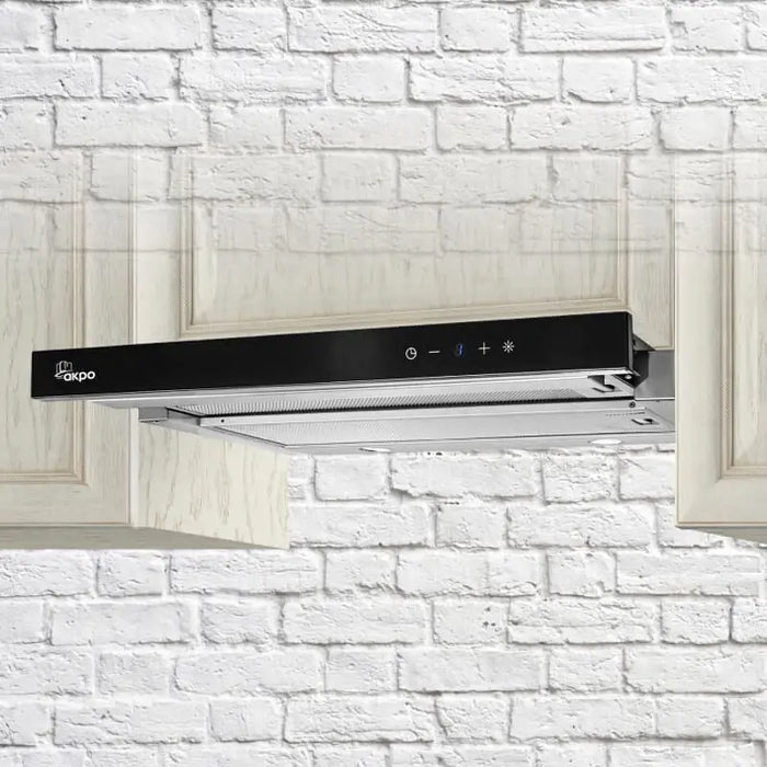 Akpo WK-7 Light Glass Touch 60 Under-cabinet cooker hood Black Inox - Cooker hoodsAGD-OKA<<<Home Appliance