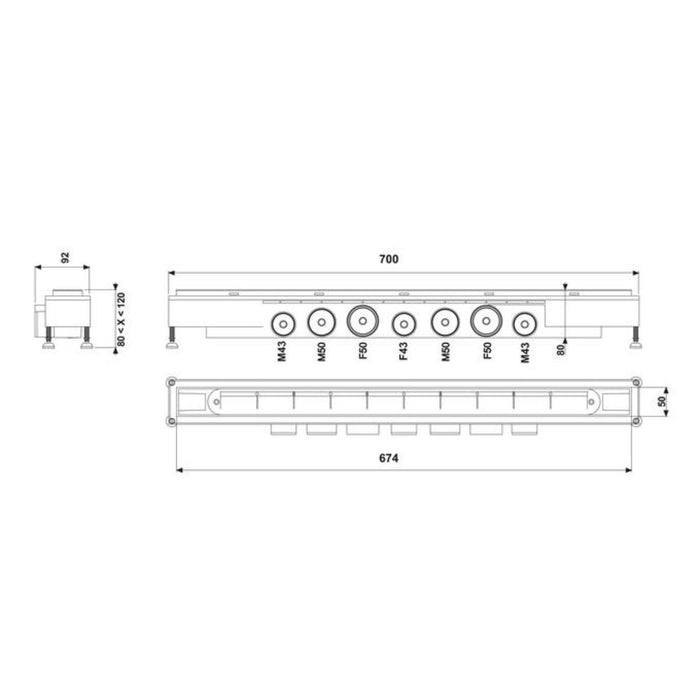 SHOWER CHANNEL VENISIO SODA 80 CM