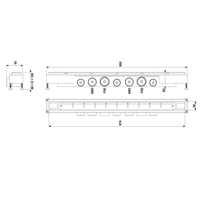 SHOWER CHANNEL VENISIO SODA 90 CM