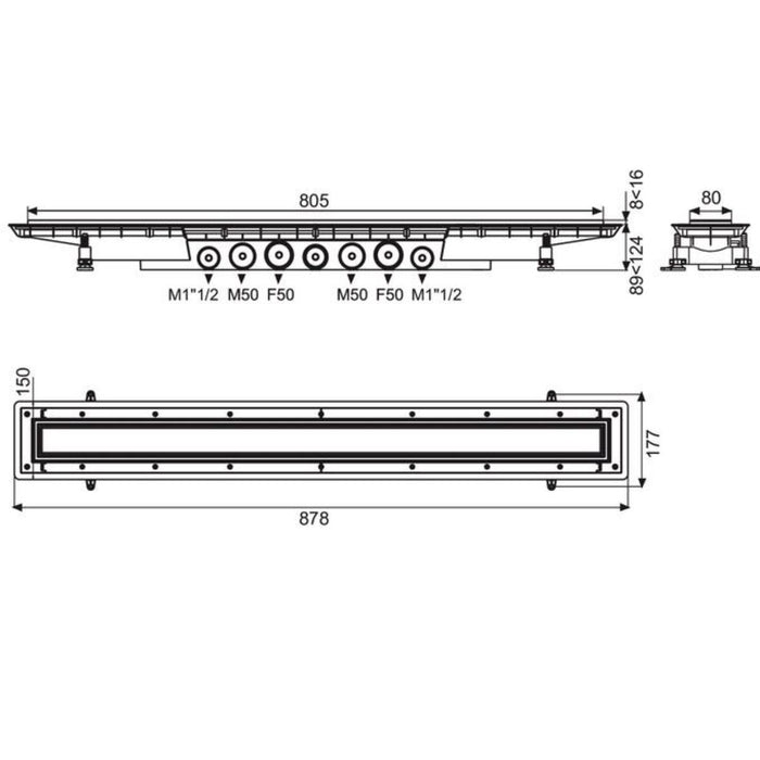 SHOWER CHANNEL VENISIO EXPERT 2 FACE 80 CM