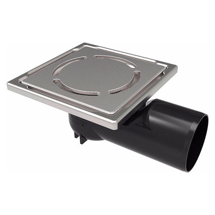 FLOOR SIPHON HORN 110X110 STAINLESS STEEL AKVO DS