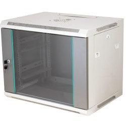 Q-LANTEC 19" 18U wall-mounted rack 600x450, glass door, grey