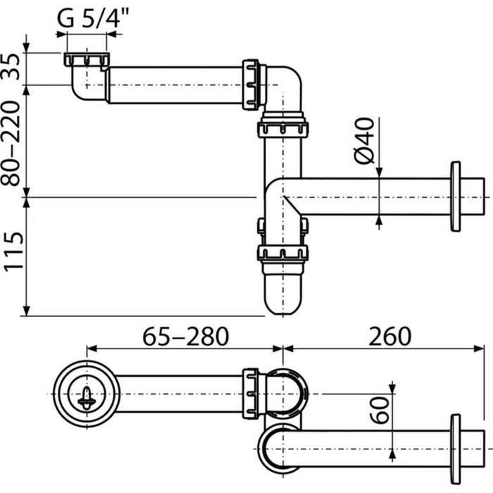 ALCA A434 WASHBASIN SIPHON