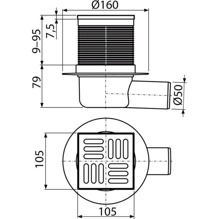 FLOOR SIPHON FOR BATHROOM ALCA APV31