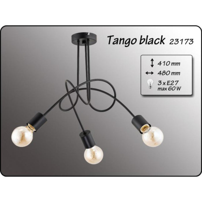CEILING ALPHA TANGO BLACK 3xE27