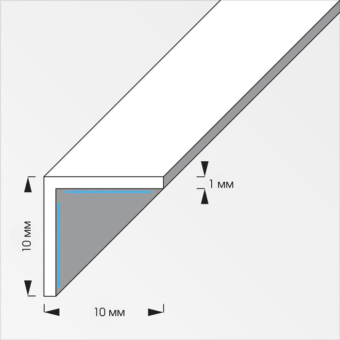 CORNER PROFILE PVC SELF-ADHESIVE 10X10 MM 1 M ALFER ALUMINUM