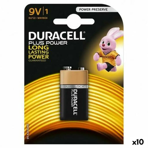 Alkaline Battery DURACELL 9 V 6LR61 (10 Units) - Електроника Батерии<<<Компютри| Електроника<<<BigBuy&&&Алкални