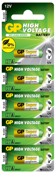 Alkaline battery GP 12 V /5 pcs./pack price for 1 pc./ for alarms A27 - Батерии<<<Батерии и зарядни у-ва<<<ValiAPI