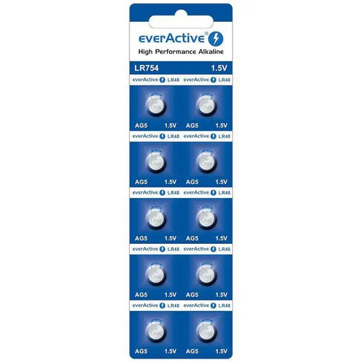 Alkaline button battery EVERACTIVE LR754 LR48 1.55V 10pk blister /price for 1 pc. battery/ - Батерии<<<Батерии и