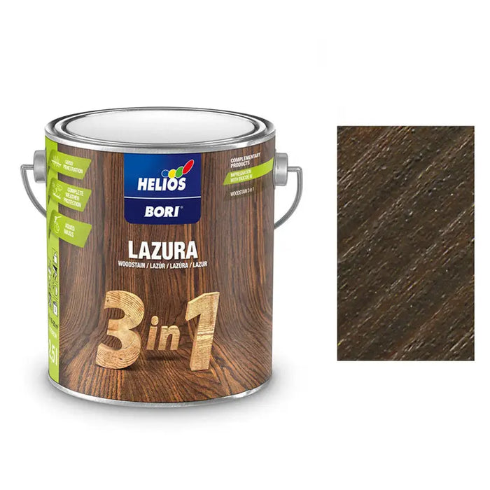 ALKYD LACQUER FOR WOOD 3B1 ROSEWOOD 2.5 L HELIOS BORI - Лакове за дърво<<<Лакове и импрегнанти за дърво<<<Бои и