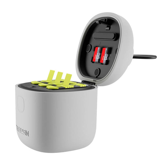 Allin box Telesin waterproof three-channel charger + 2 batteries for GoPro Hero 12 / Hero 11 / Hero 10 / Hero 9
