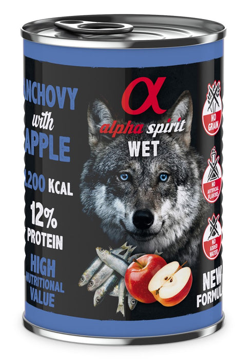 ALPHA SPIRIT WET Anchovies with apple - wet dog food - 400g
