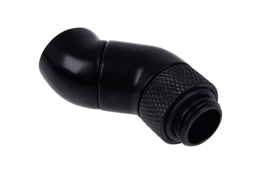 Angle adapter Alphacool Eiszapfen, 2 x 45°, G1/4 external to G1/4 internal thread, Matt black