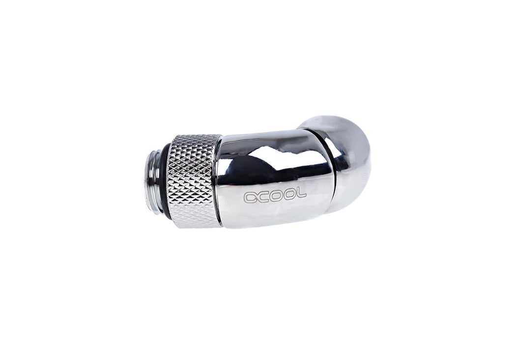 Angle adapter Alphacool Eiszapfen, 2 x 45°, G1/4 male to G1/4 female thread, Silver