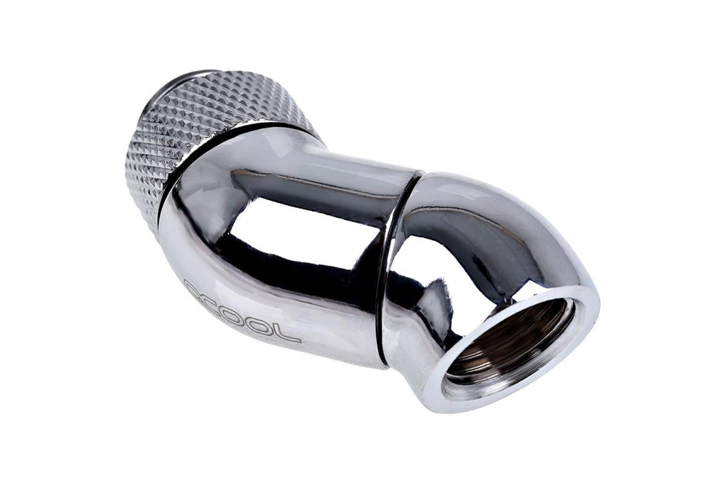 Angle adapter Alphacool Eiszapfen, 2 x 45°, G1/4 male to G1/4 female thread, Silver