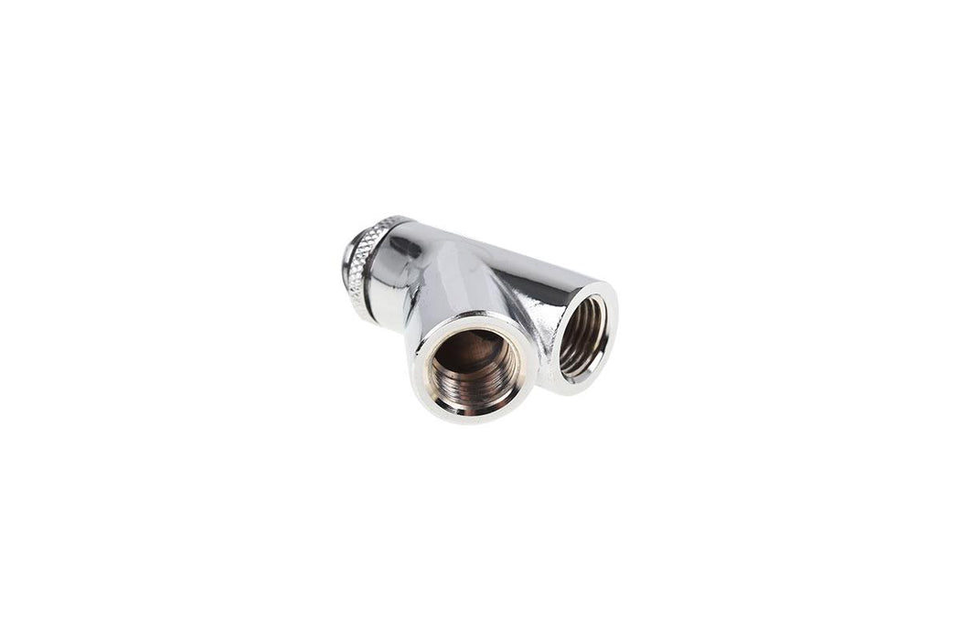 Y-connector Alphacool Eiszapfen, Swivel, 45°, G1/4 male to 2 x G1/4 female thread, Silver