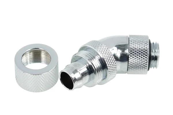 Compression fitting Alphacool HF, 13/10 - G1/4, 45°, Swivel, Chrome