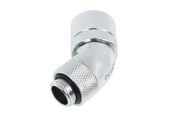 Compression fitting Alphacool HF, 13/10 - G1/4, 45°, Swivel, Chrome