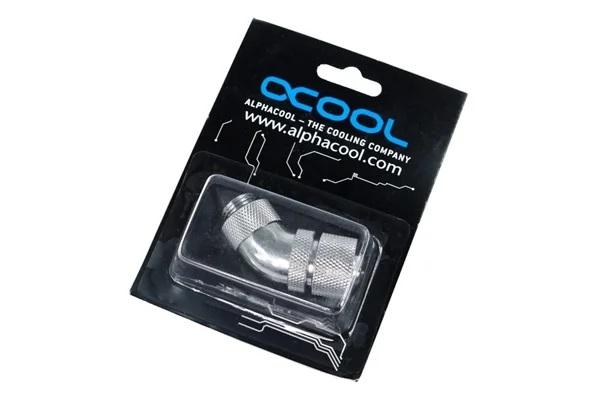 Compression fitting Alphacool HF, 13/10 - G1/4, 45°, Swivel, Chrome