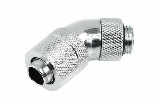 Compression fitting Alphacool HF, 13/10 - G1/4, 45°, Swivel, Chrome