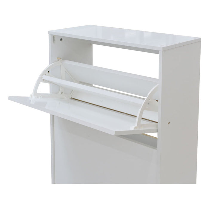 SHOE CABINET WITH 2 DOORS WHITE GLOSS 64X26X83 CM. ALPI