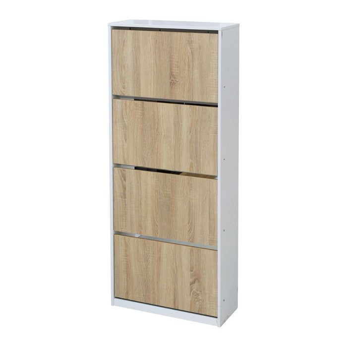 SHOE CABINET WITH 4 DOORS WHITE GLOSS+SONOMA 64X26X159 CM. ALPI
