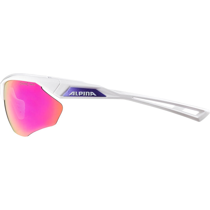 ALPINA Cycling Glasses NYLOS HR White‑Purple Purple Mirror Lens Cat.3