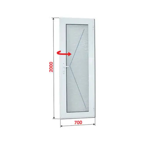 ALUMINUM BATHROOM DOOR WITH MATTED GLASS PROFILINK 70X200 CM. RIGHT - Врати<<<Врати и обков<<<Строителни