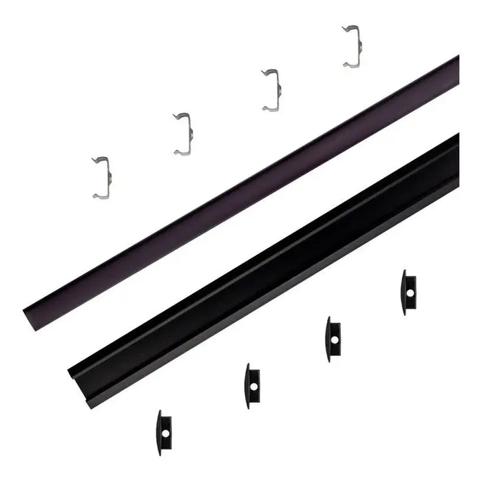 ALUMINUM PROFILE FOR LED STRIP FOR BUILT-IN 2M 24.7X7MM BLACK V-TAC - LED ленти и аксесоари<<<Вътрешно