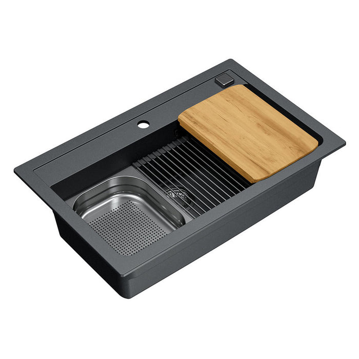 GRANITE KITCHEN SINK ALVEUS ATROX 40 79X50X19.5 CM. GRAY