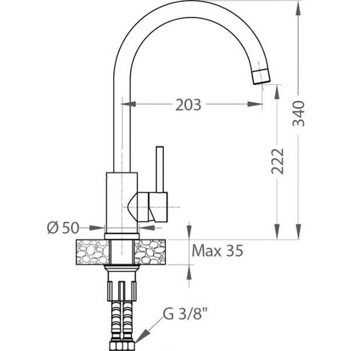 ALVEUS KATI KITCHEN MIXER WHITE