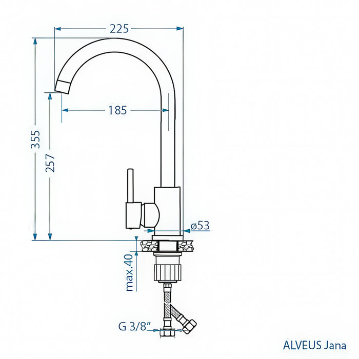 KITCHEN MIXER ALVEUS JANA GREY