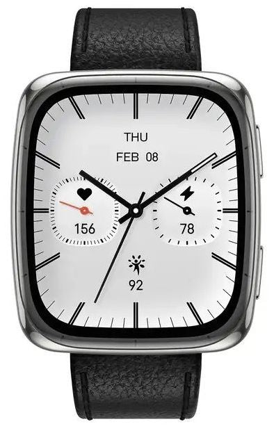 Amazfit Active 2 (Square) NFC, 44mm with Premium Leather Strap, Black EU W2434GL2N