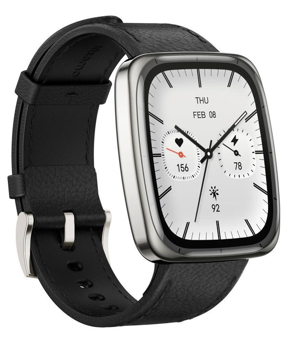 Amazfit Active 2 (Square) NFC, 44mm with Premium Leather Strap, Black EU W2434GL2N