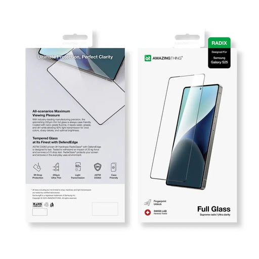 AmazingThing Radix Full Glass Tempered Glass for Samsung Galaxy S25 - Cell phone tempered glass<<<HurtelXML