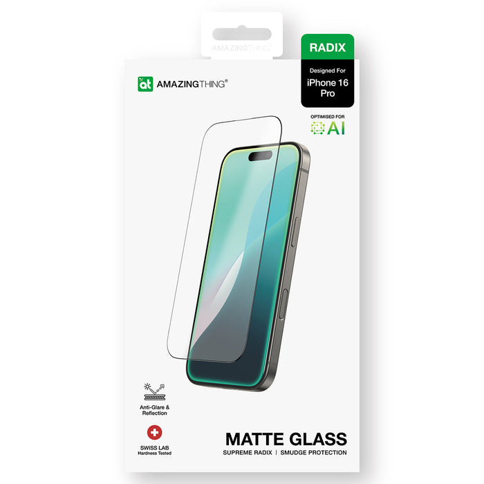 AmazingThing Radix Matte Glass tempered glass for iPhone 16 Pro
