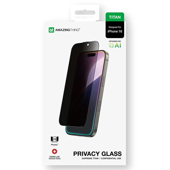 AmazingThing Titan Privacy Glass Privacy Tempered Glass for iPhone 16