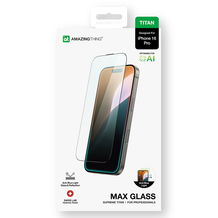 AmazingThing Titan Max Tempered Glass for iPhone 16 Pro