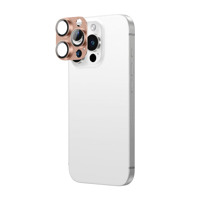 AmazingThing Aviation-Grade Alloy Tempered Glass Lens for iPhone 16 Pro / 16 Pro Max Camera Lens - Rose Gold