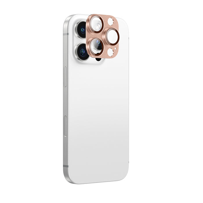 AmazingThing Aviation-Grade Alloy Tempered Glass Lens for iPhone 16 Pro / 16 Pro Max Camera Lens - Rose Gold
