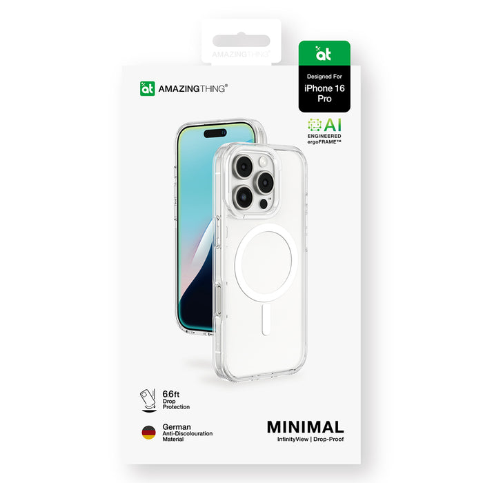 AmazingThing Minimal Case for iPhone 16 Pro Silicone Case - Transparent