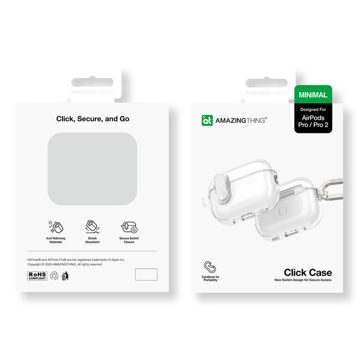 AmazingThing Minimal Case for AirPods Pro 2 Silicone Case - Transparent