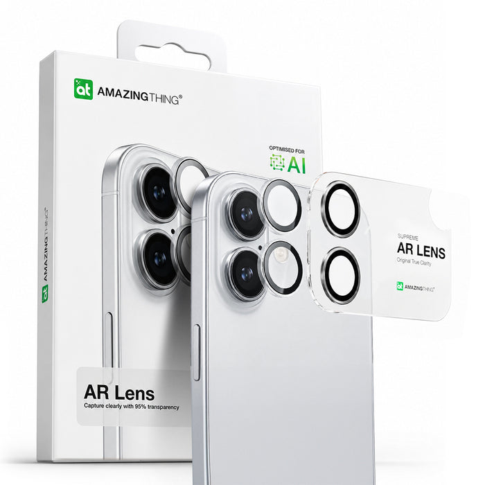 AmazingThing Lens Glass for iPhone 17 with Clear Frame
