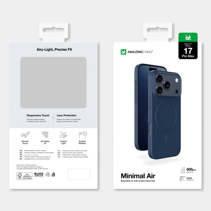 AmazingThing Minimal Air Case for iPhone 17 Pro Max Compatible with MagSafe - Blue