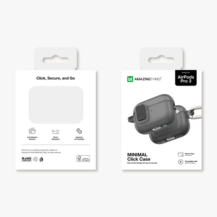 AmazingThing Minimal Case for AirPods Pro 3 - Black