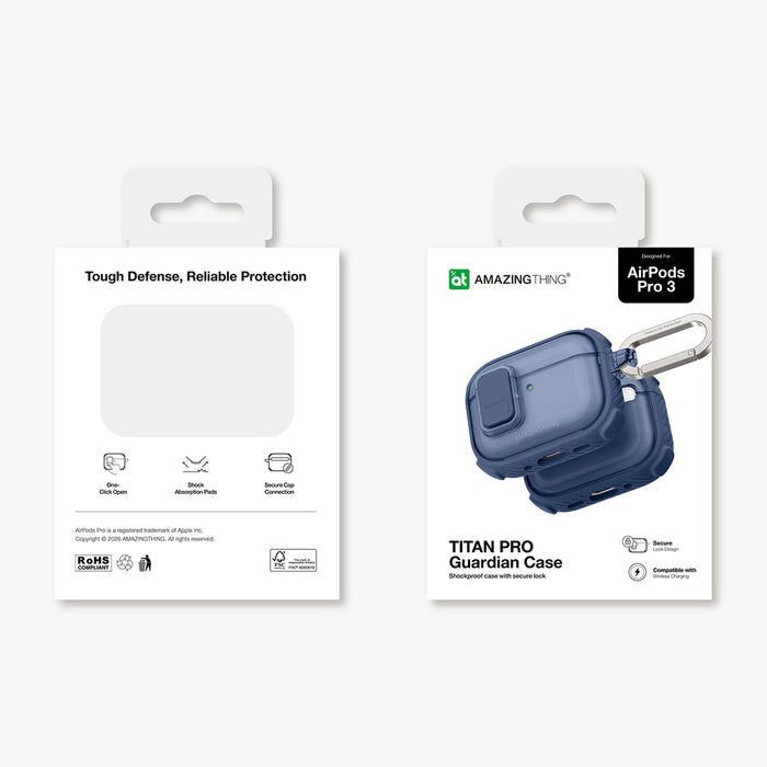 AmazingThing Titan Pro Mag Case Clear for AirPods Pro 3 - Blue