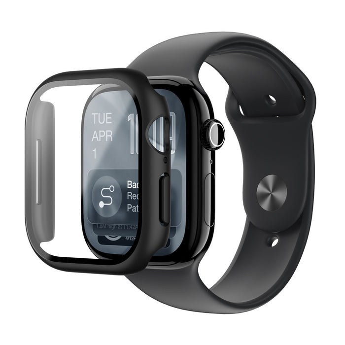 AmazingThing Radix Glass Screen Protector with Case for Apple Watch Series 11 46mm - Black