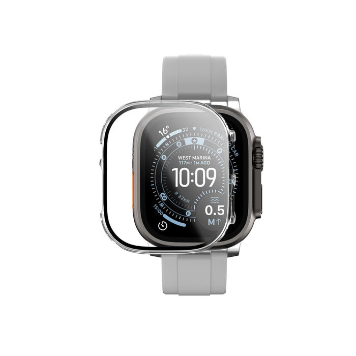 AmazingThing Radix Glass Screen Protector with Case for Apple Watch UItra 3 49mm - Clear